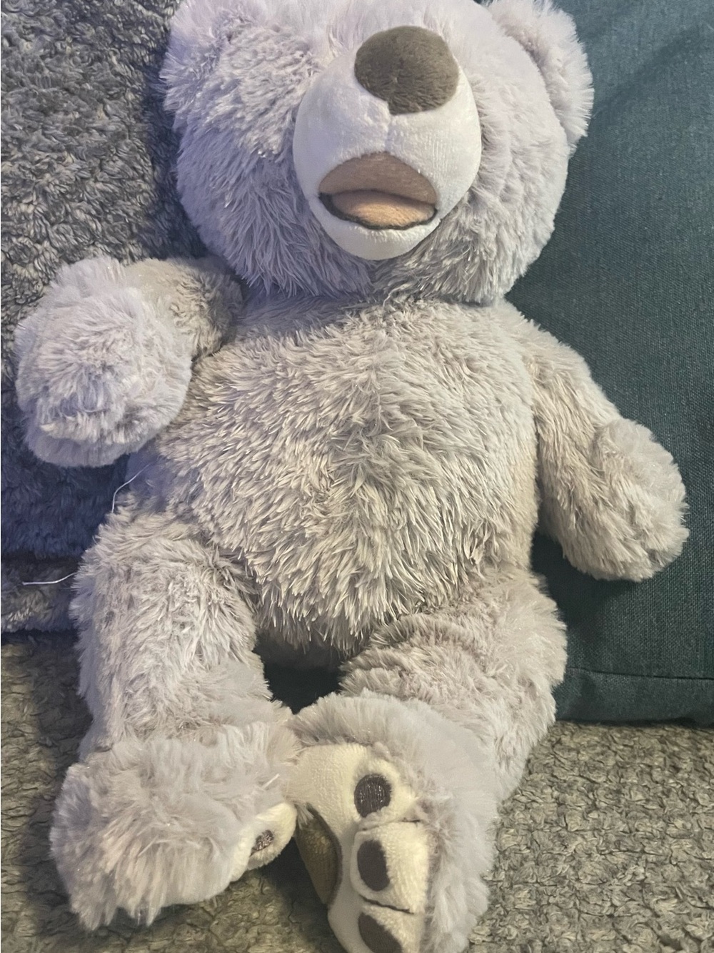 Gray Plush Teddy Bear HugFun Soft Stuffed Animal Pet Toy Cute Cuddly Bear